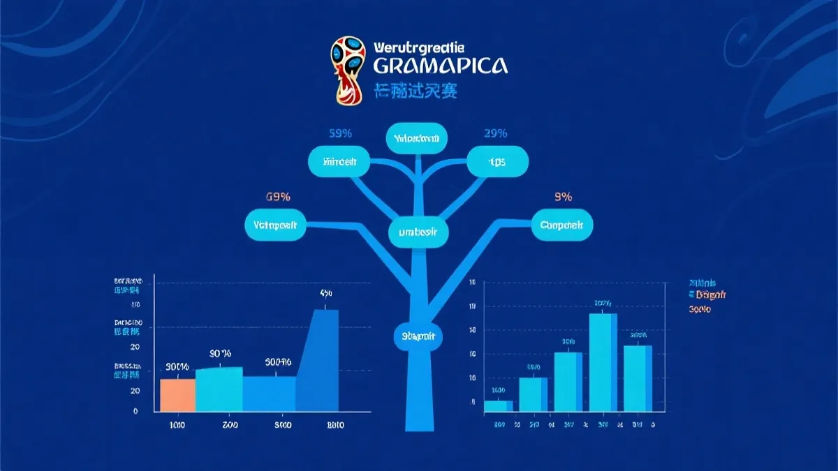 世界杯淘汰赛对阵树与概率分布的可视化图